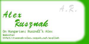 alex rusznak business card